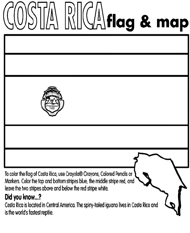 Costa Rica Coloring Page