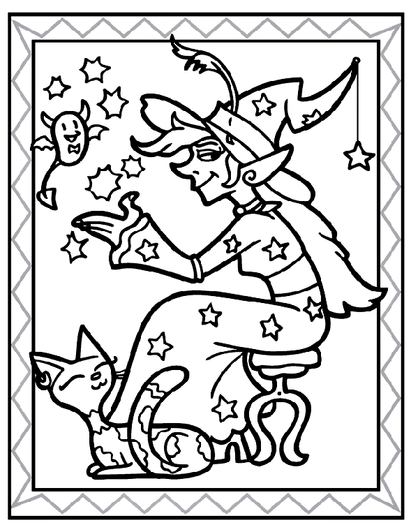 Coloring Witch Sitting Witch Coloring Page crayolacom