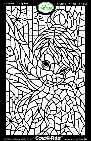 Disney Fairies Tinkerbell Mosaic Coloring Page | crayola.com