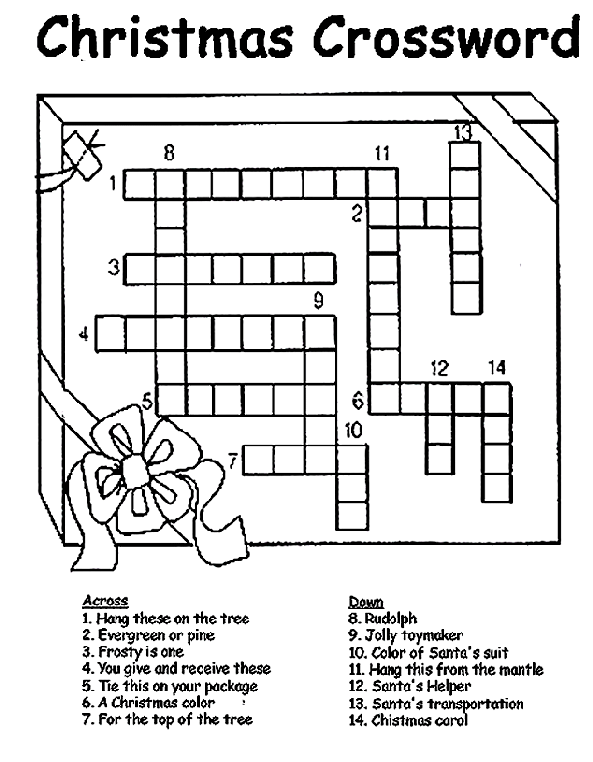 Christmas Crossword Coloring Page | crayola.com