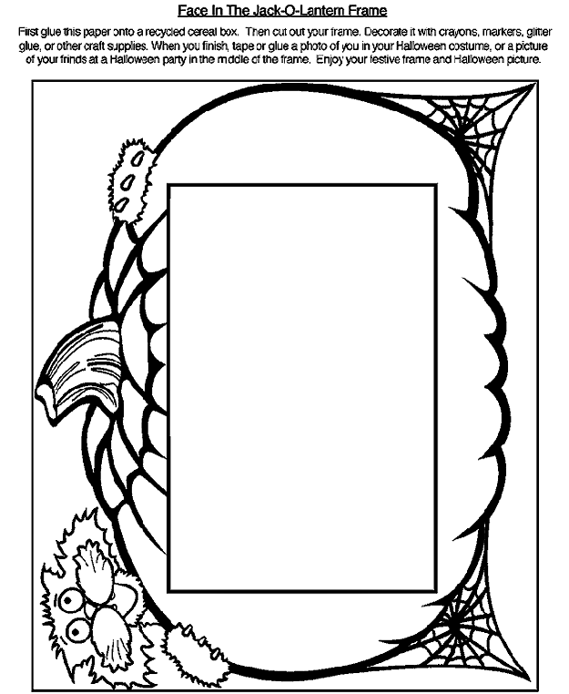 Coloring Picture Frames Pumpkin and Cat Frame Coloring Page crayolacom