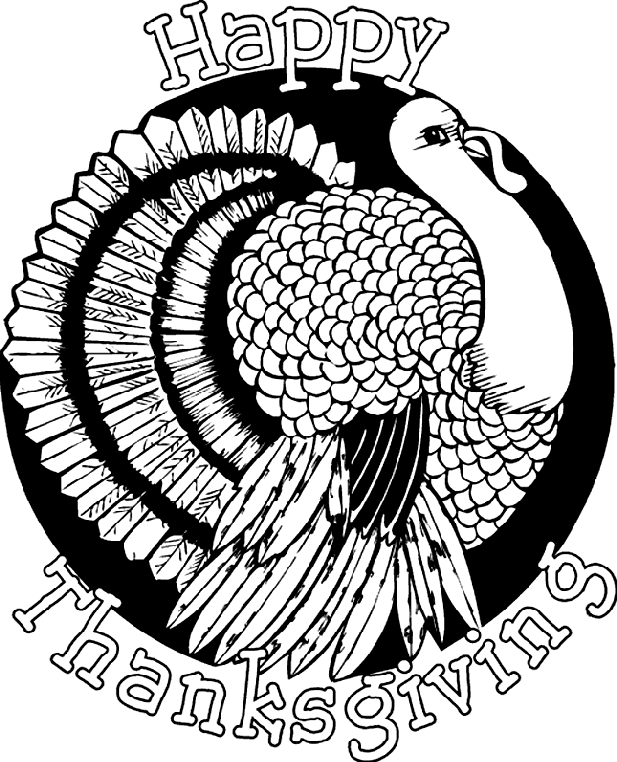 Thanksgiving Turkey Coloring Page