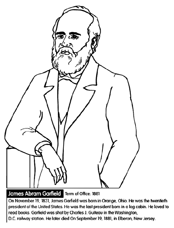 U.S. President James Garfield Coloring Page | crayola.com