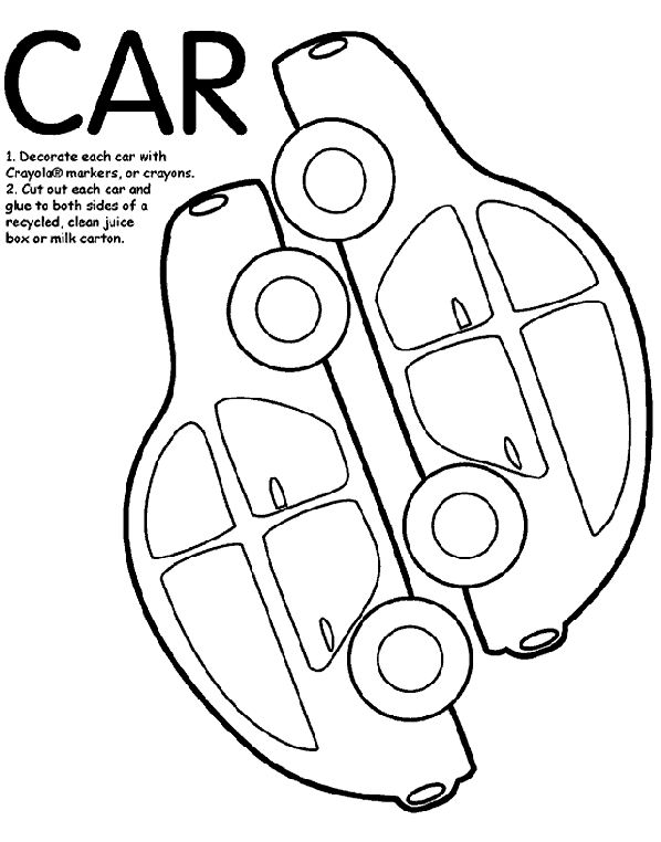Preschool Vehicle Coloring Pages Car Box Coloring Page crayolacom