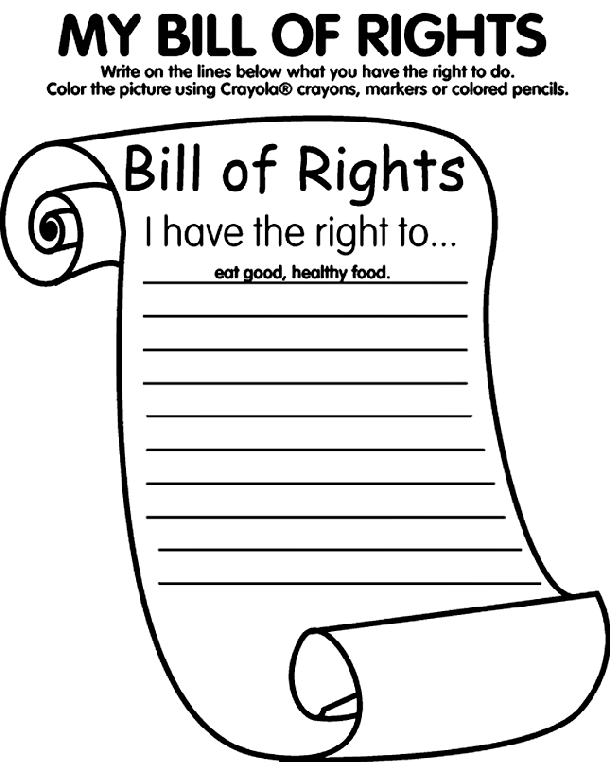 My Bill of Rights Coloring Page