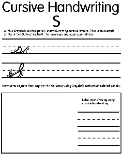 Writing Cursive S coloring page