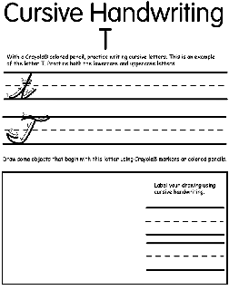 Writing Cursive T coloring page