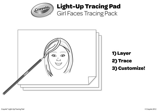 Girl Faces Light Up Tracing Pad