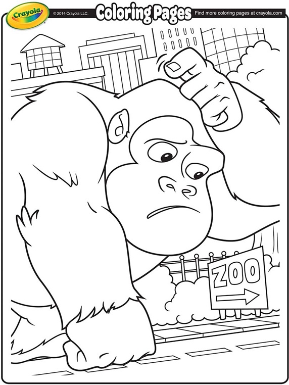 Free Painting Pages Giant Gorilla Monster Coloring Page crayolacom