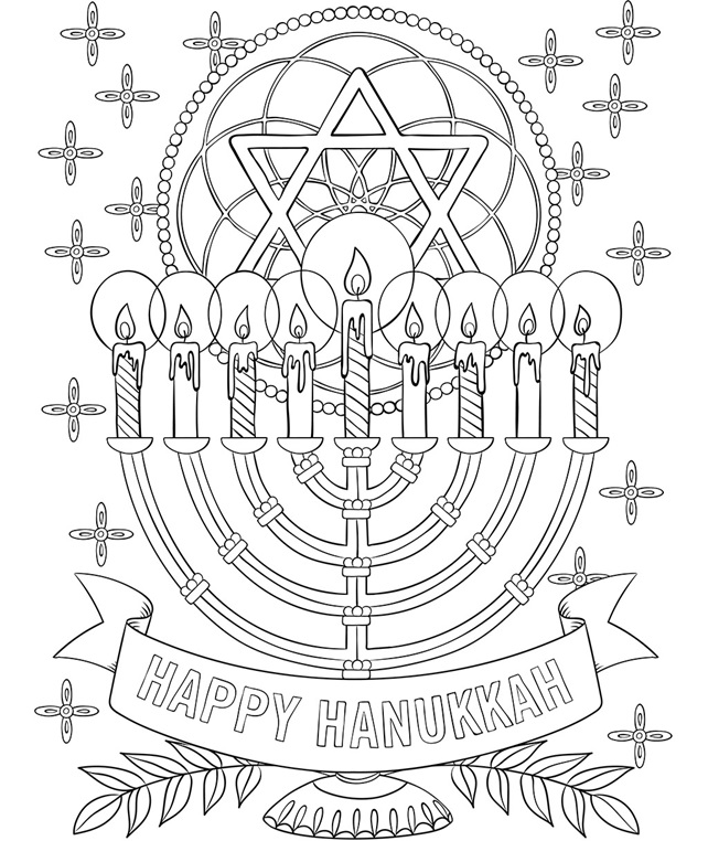 Happy Hanukkah Menorah Coloring Page | crayola.com