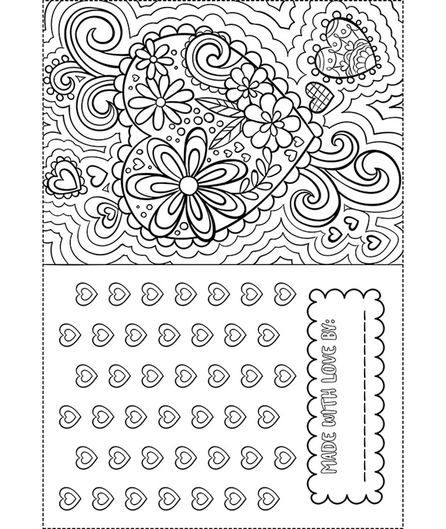 Valentine Card Coloring Page