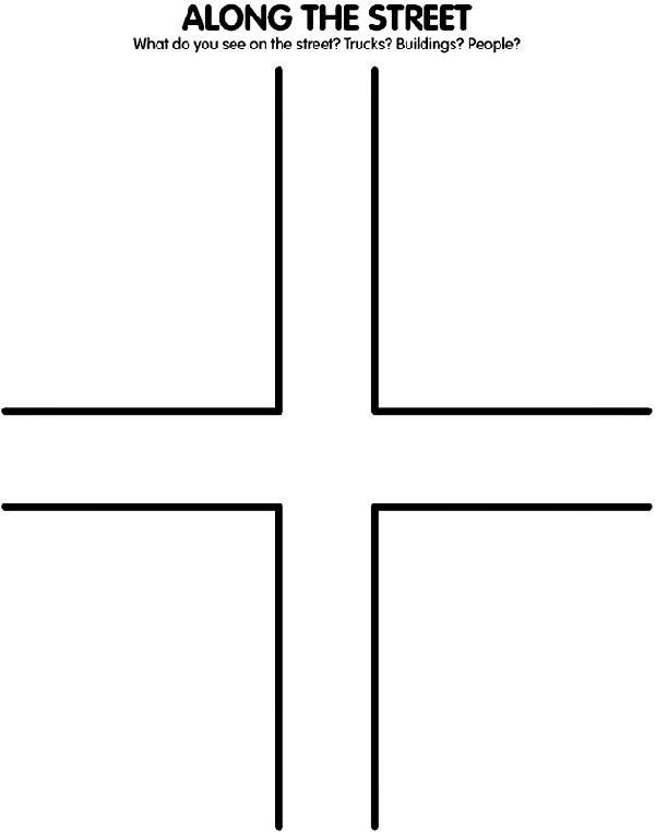 Street Coloring Pages Along the Street Coloring Page crayolacom