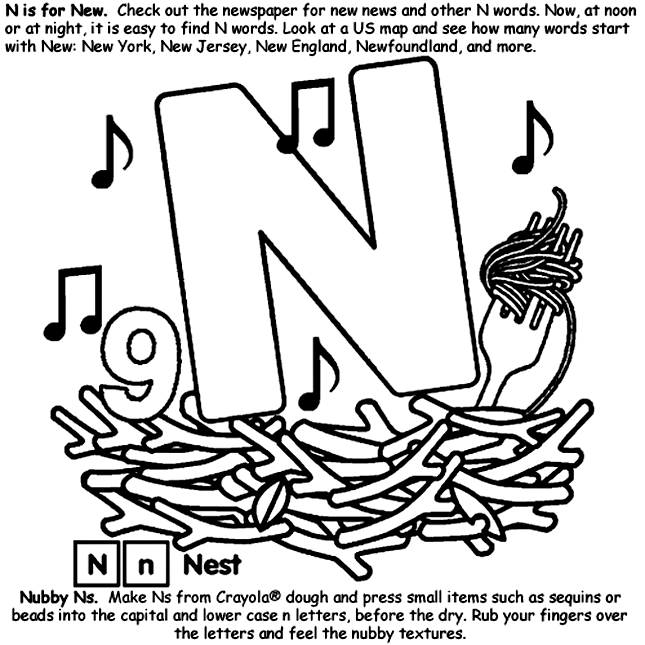 n coloring pages - photo #34