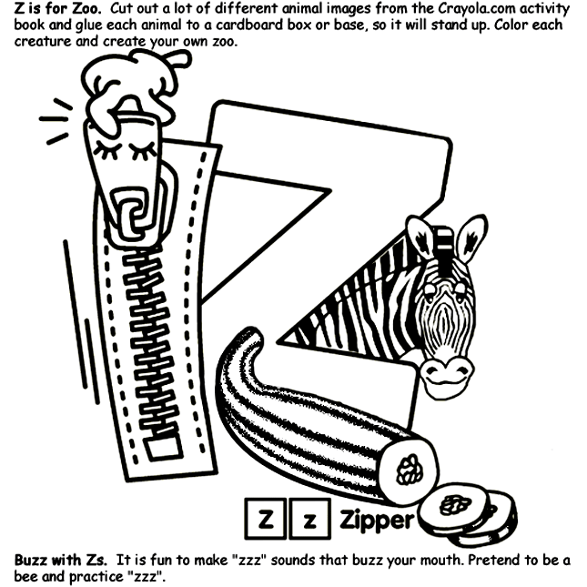 Alphabet Coloring Sheets A Z Alphabet Z Coloring Page crayolacom