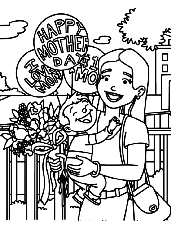 Mothers Day Coloring Celebrating Mom Coloring Page crayolacom