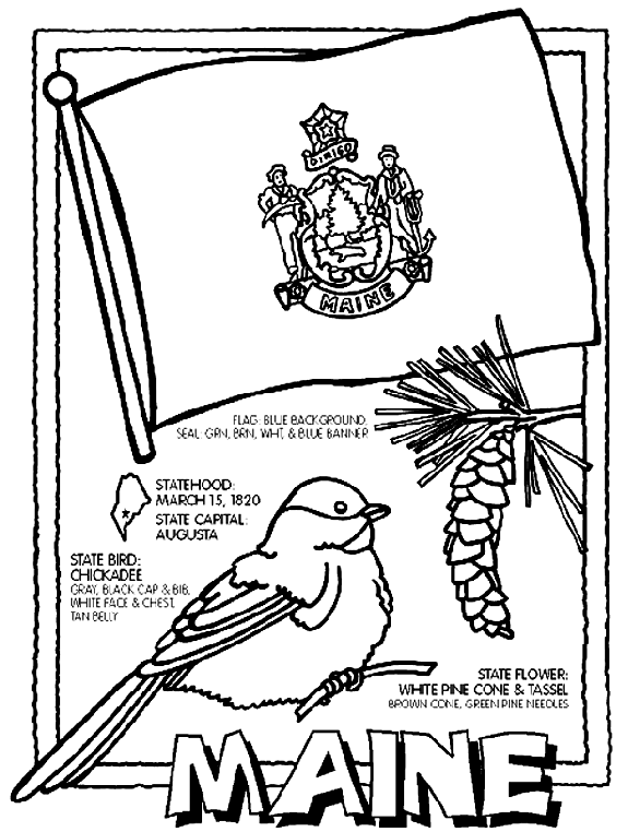 maine state flag coloring pages - photo #8