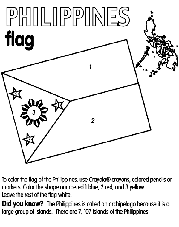 Philippines Flag Coloring Page Philippines Coloring Page crayolacom
