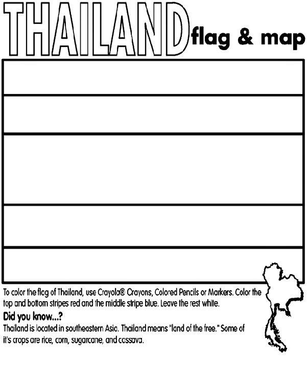 Thailand Flag Coloring Page Thailand Coloring Page crayolacom