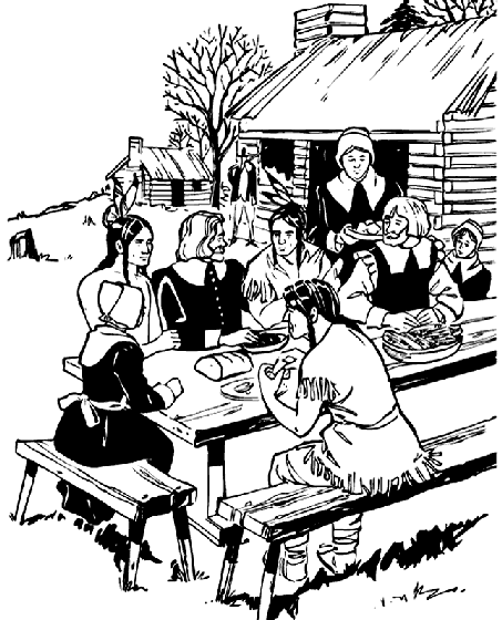 Thanksgiving Feast coloring page