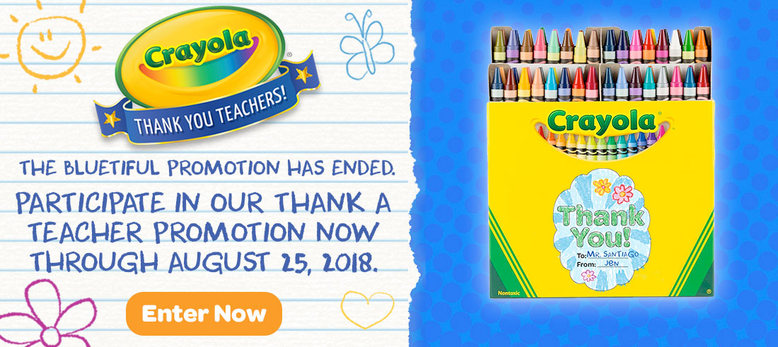 Crayola Thank a Teacher Promotion - Enter Now