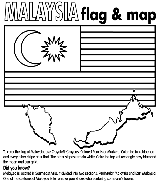 Malaysia Flag Coloring Malaysia Coloring Page crayolacom