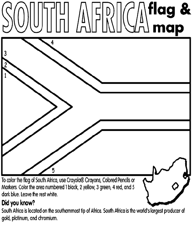 South African Flag To Colour South Africa Coloring Page crayolacom