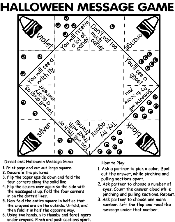 Coloring Halloween Activities Pages Halloween Message Game Coloring Page crayolacom