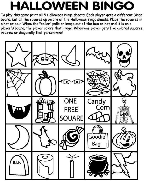 halloween bingo dauber coloring pages - photo #14