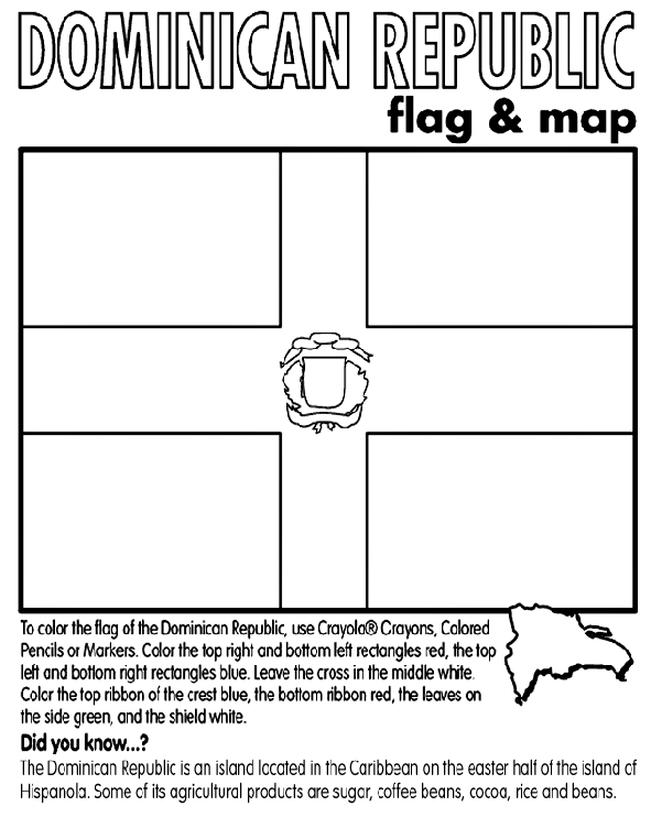 Dominican Republic Flag Coloring Page Dominican Republic Coloring Page crayolacom