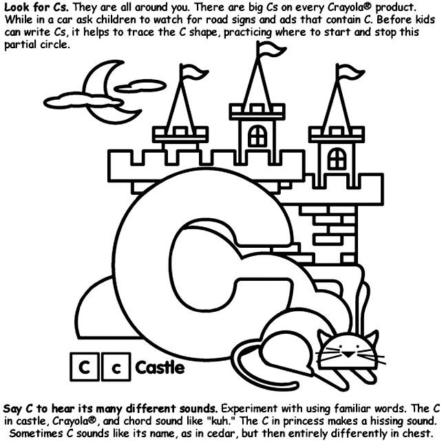 Alphabet C Coloring Pages Alphabet C Coloring Page crayolacom