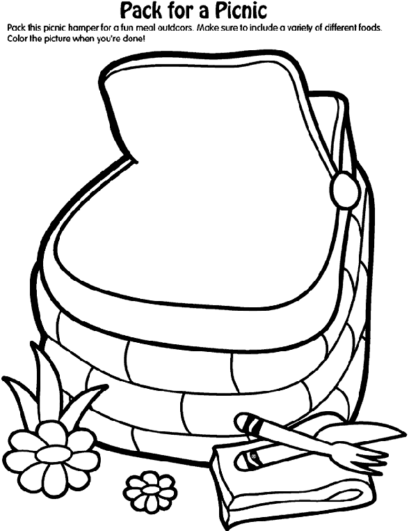 Picnic Basket Coloring Page Pack for a Picnic Coloring Page crayolacom