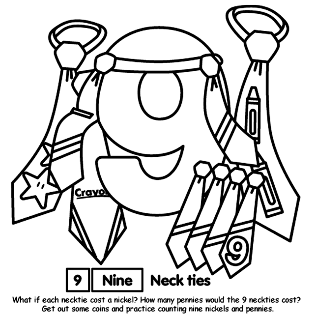 9 Coloring Pages Number 9 Coloring Page crayolacom