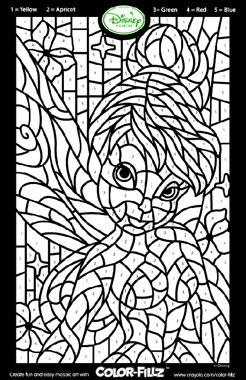 Disney Fairies Tinkerbell Mosaic Coloring Page | crayola.com