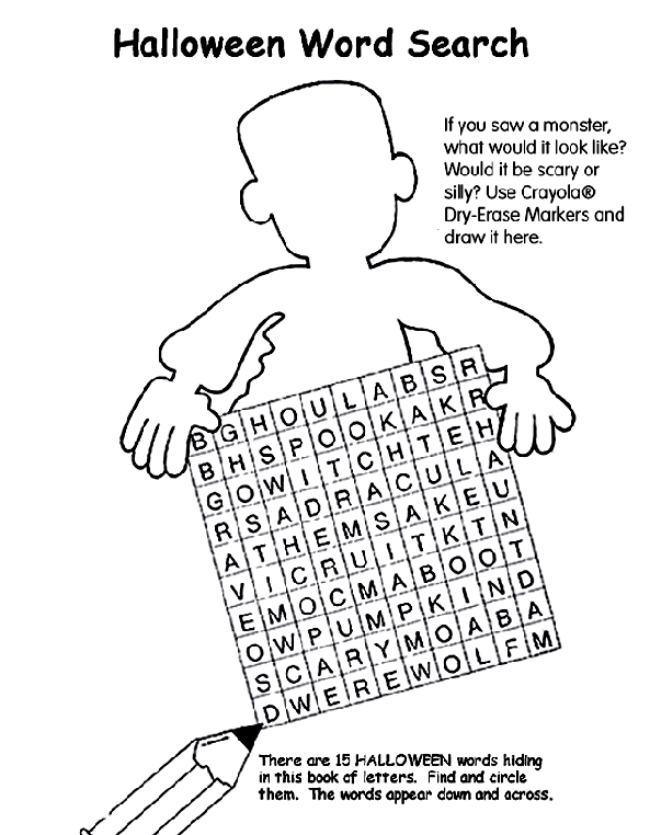Coloring Halloween Word Halloween Word Search Coloring Page crayolacom