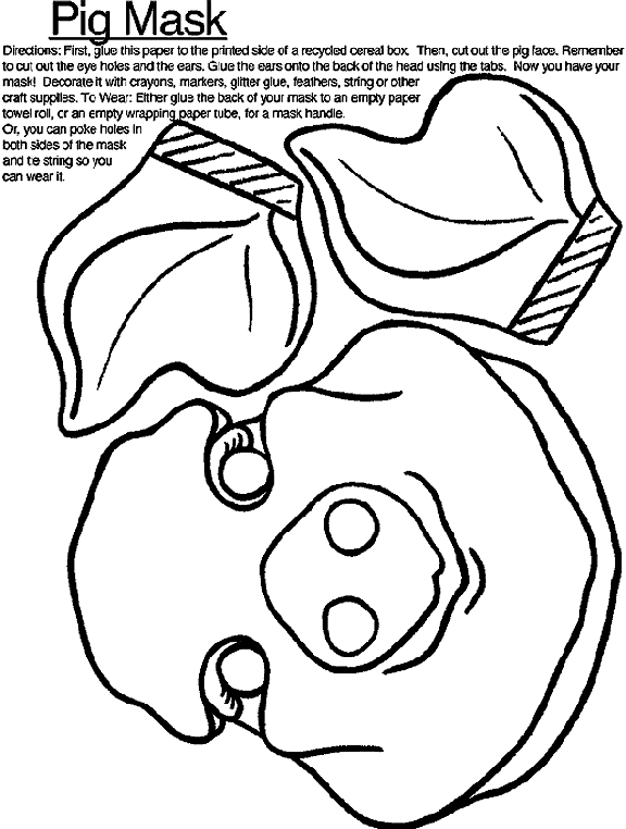 Pig Mask Coloring Page Pig Mask Coloring Page crayolacom