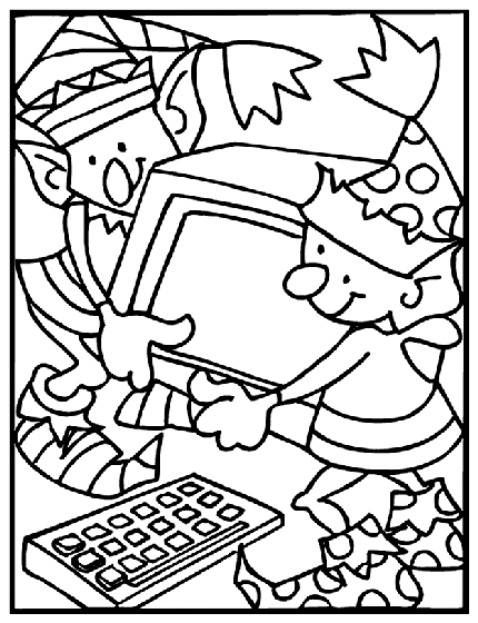 Christmas Elves Working Coloring Page  crayola.com