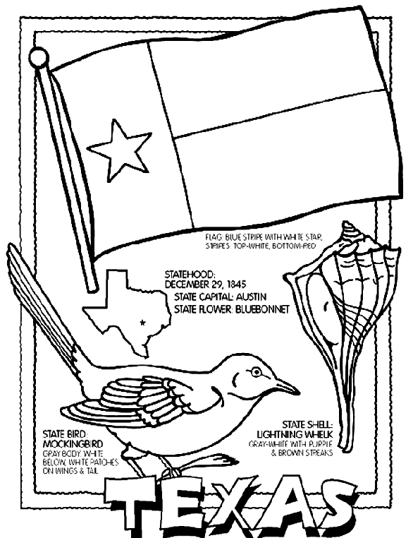 state of texas symbols coloring pages - photo #3