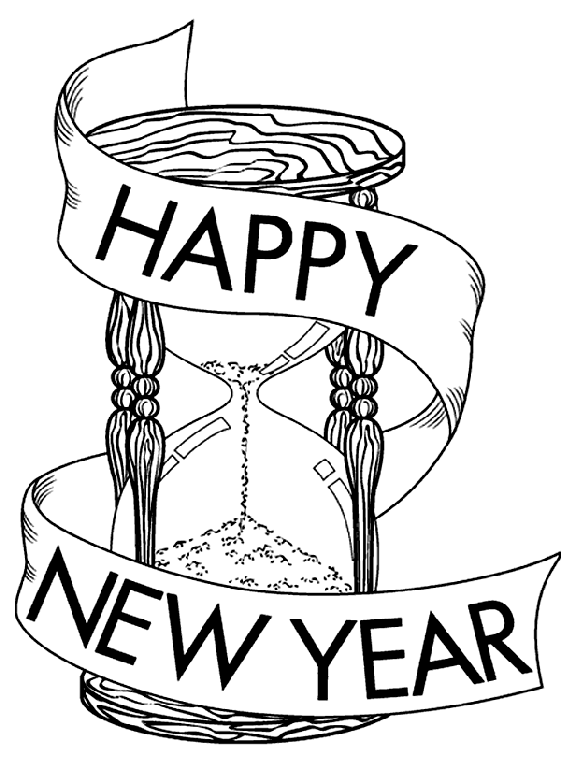 New Year For Coloring New Year39s Hour Glass Coloring Page crayolacom