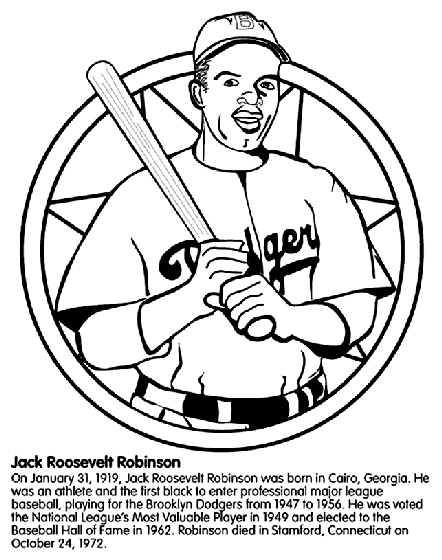 jackie robinson printable coloring pages - photo #1