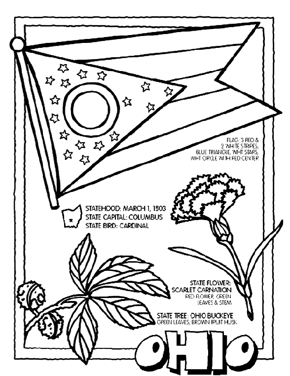 Ohio State Flag Coloring Page Ohio Coloring Page crayolacom