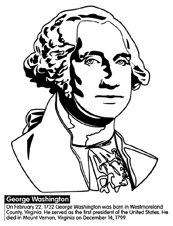 US President George Washington Coloring Page crayolacom
