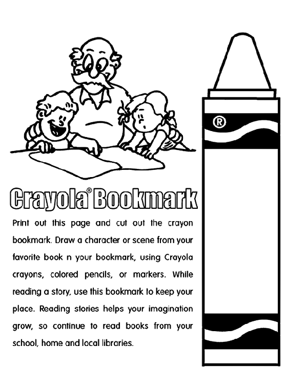 Crayon Coloring Template Crayon Bookmark Coloring Page crayolacom