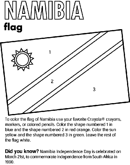 namibia flag coloring pages - photo #4