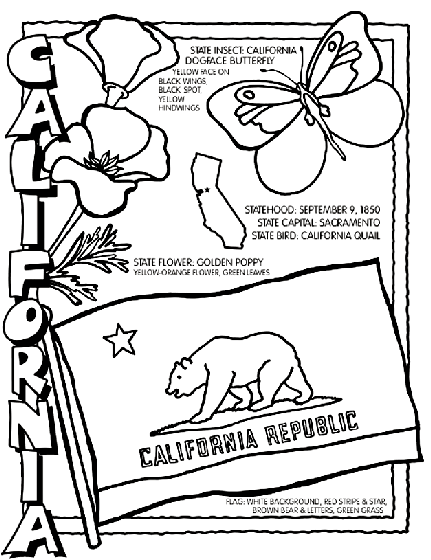 california state coloring pages - photo #5