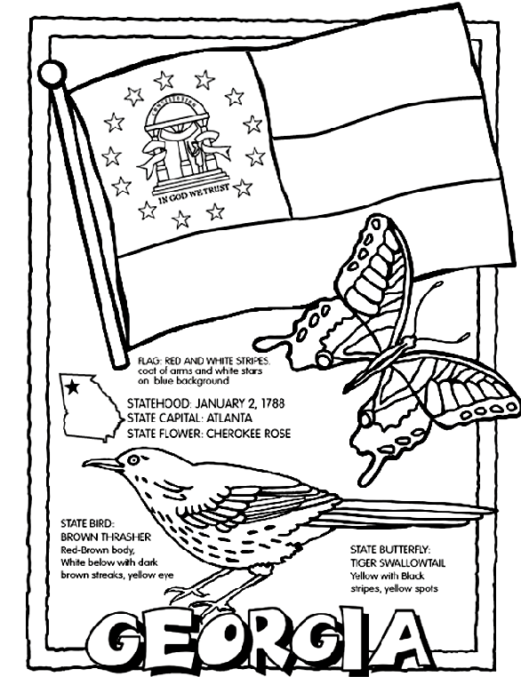 Georgia Map Coloring Page Georgia USState Coloring Page crayolacom