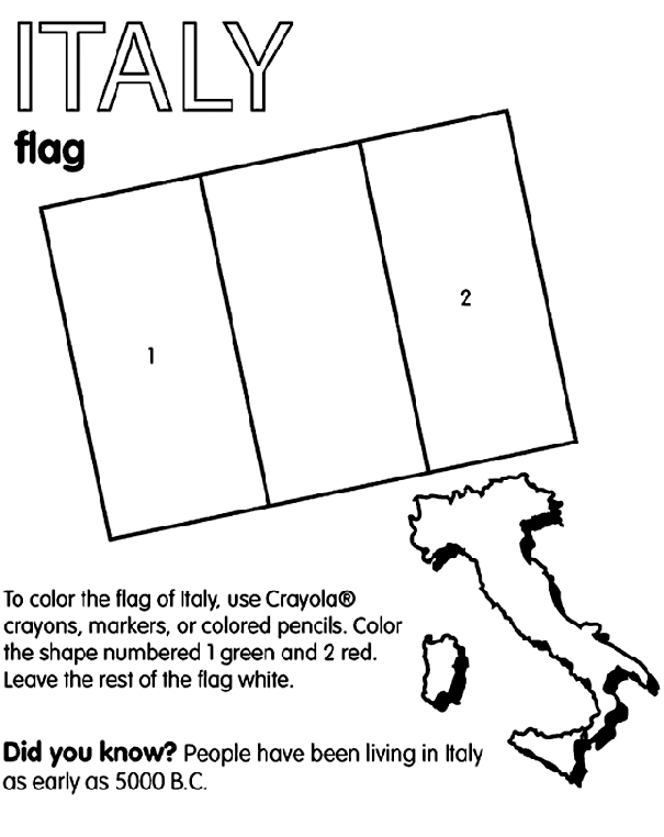 Italian Flag Coloring Sheet Italy Coloring Page crayolacom