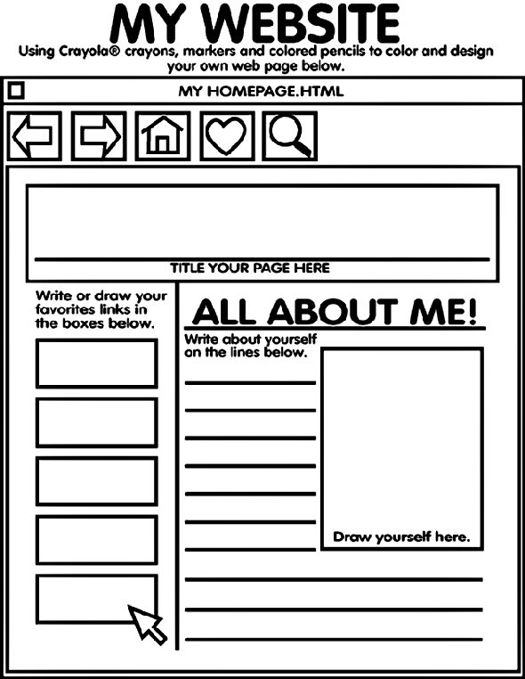 Coloring Page Websites My Website Coloring Page crayolacom
