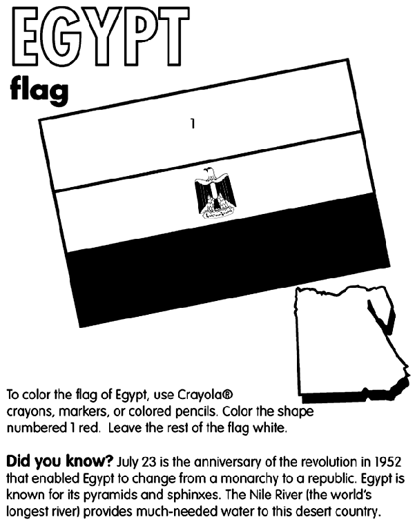 Flags Of The World To Print And Colour Egypt Coloring Page crayolacom