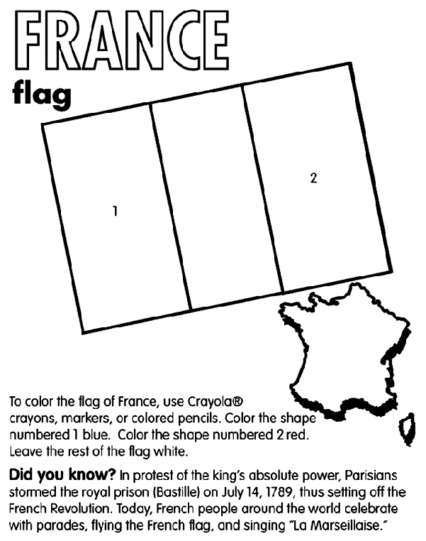 France Flag Coloring Sheet France Coloring Page crayolacom