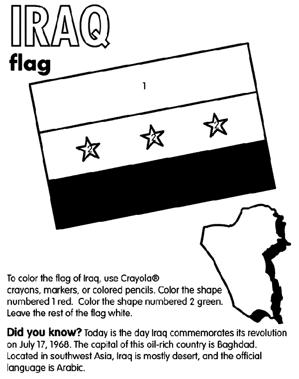 Iraq Flag Coloring Page Iraq Coloring Page crayolacom